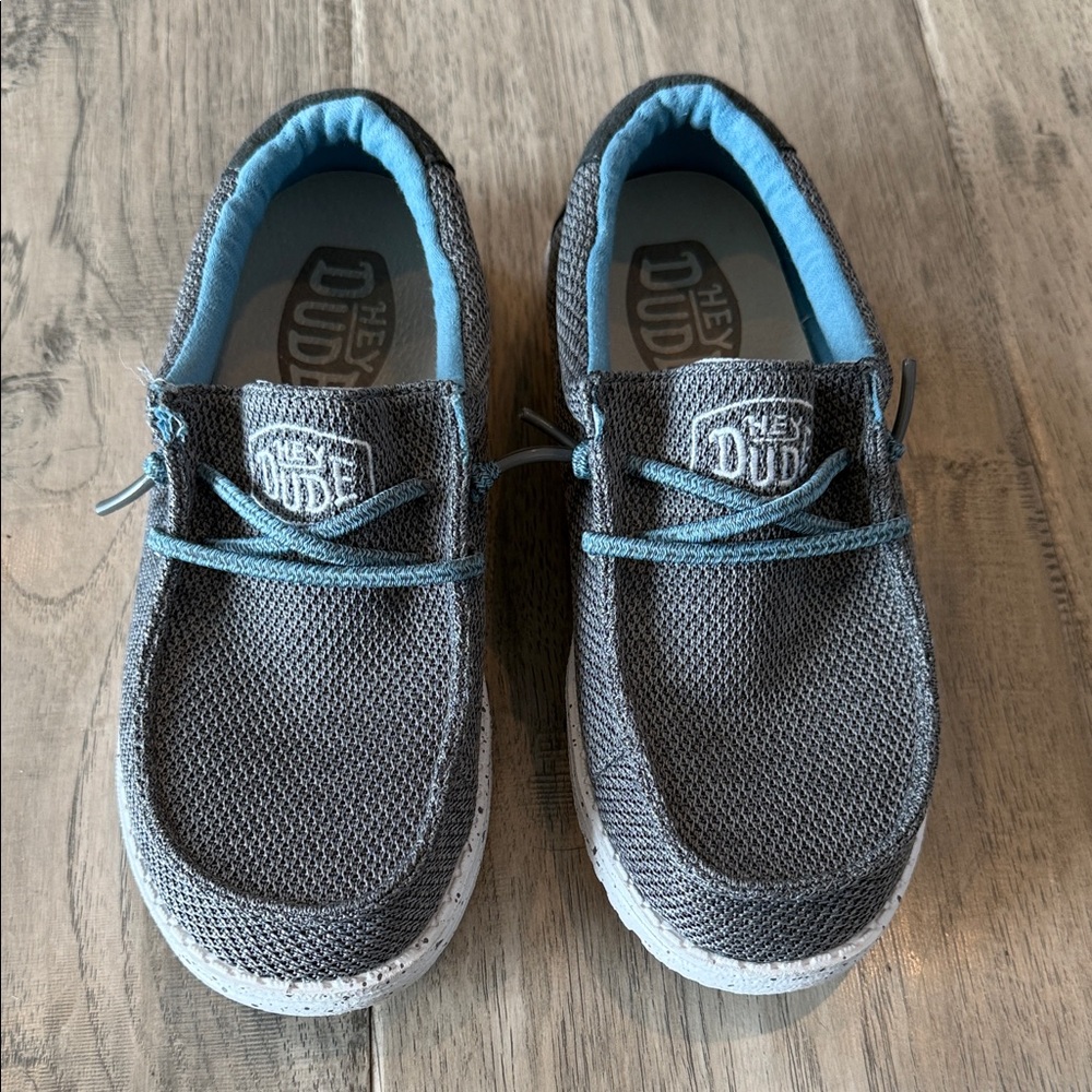 Hey Dude Kids Sneakers in Gray and Teal